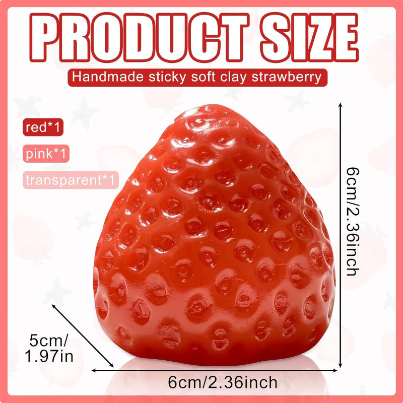 3Pcs Cute Strawberry Squeeze Toys Taba Squishies