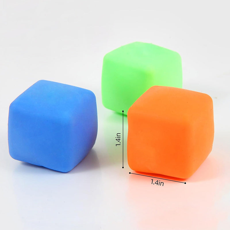 24 Pack Cube Dough Stress Balls Pull Stretch Toys