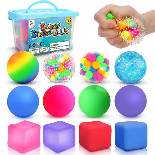6 Set Squishy Balls Sensory Stress Squeezing Toys