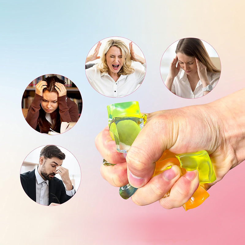 24Pcs Small Ice Cube Toys Square Squeeze Ball