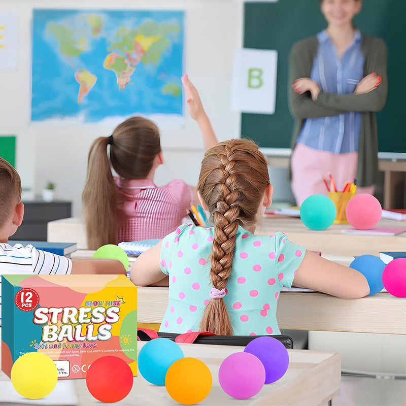 12 Pack Slow Rising Stress Ball Fidget Toys