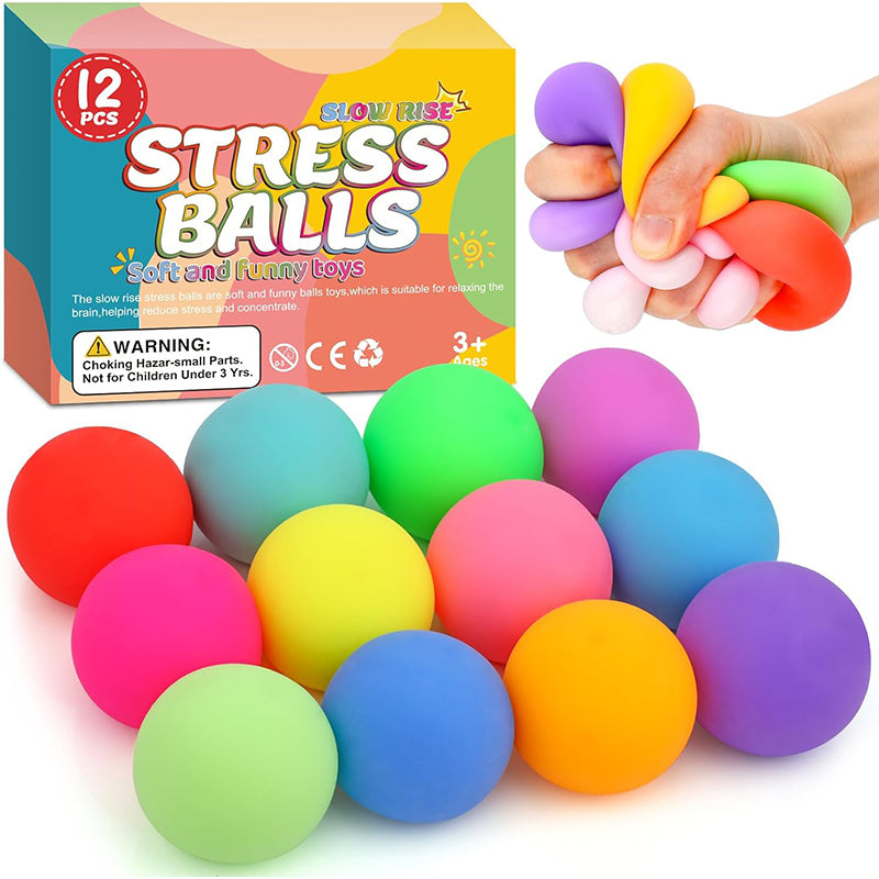 12 Pack Slow Rising Stress Ball Fidget Toys