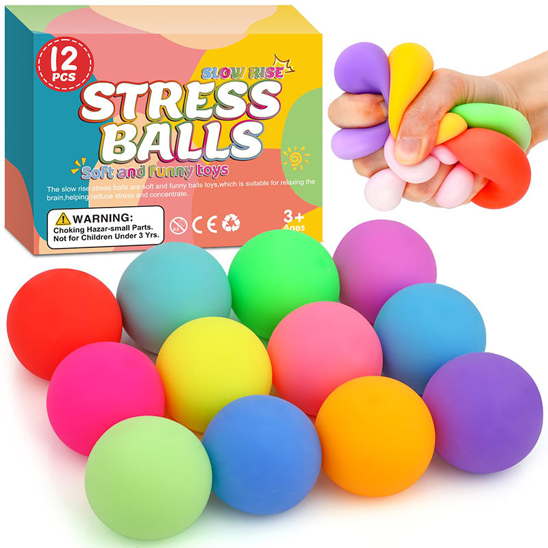 12 Pack Slow Rising Stress Ball Fidget Toys