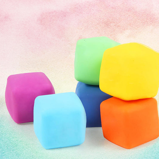 24 Pack Cube Dough Stress Balls Pull Stretch Toys