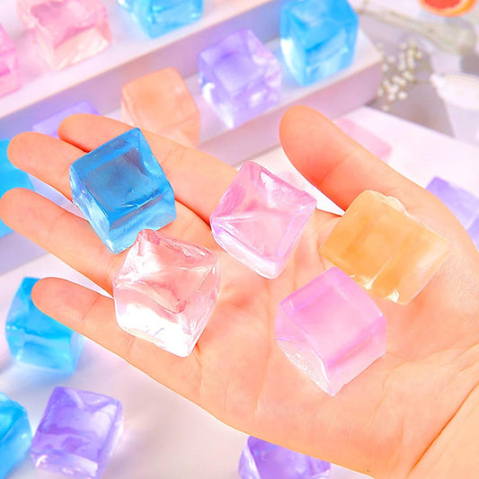 24Pcs Small Ice Cube Toys Square Squeeze Ball
