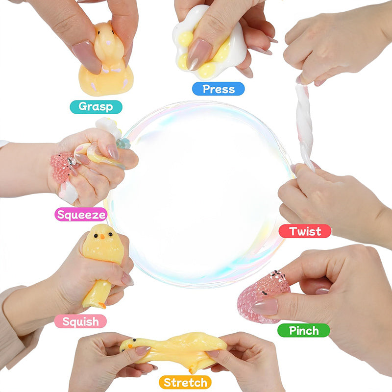 10Pack Taba Squishy Toys kit with Toy Box & Cute Stickers