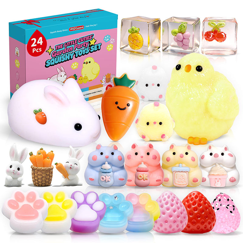 10Pack Taba Squishy Toys kit with Toy Box & Cute Stickers
