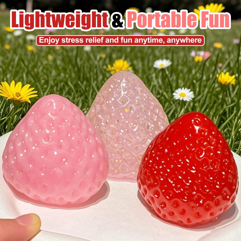 3Pcs Cute Strawberry Squeeze Toys Taba Squishies