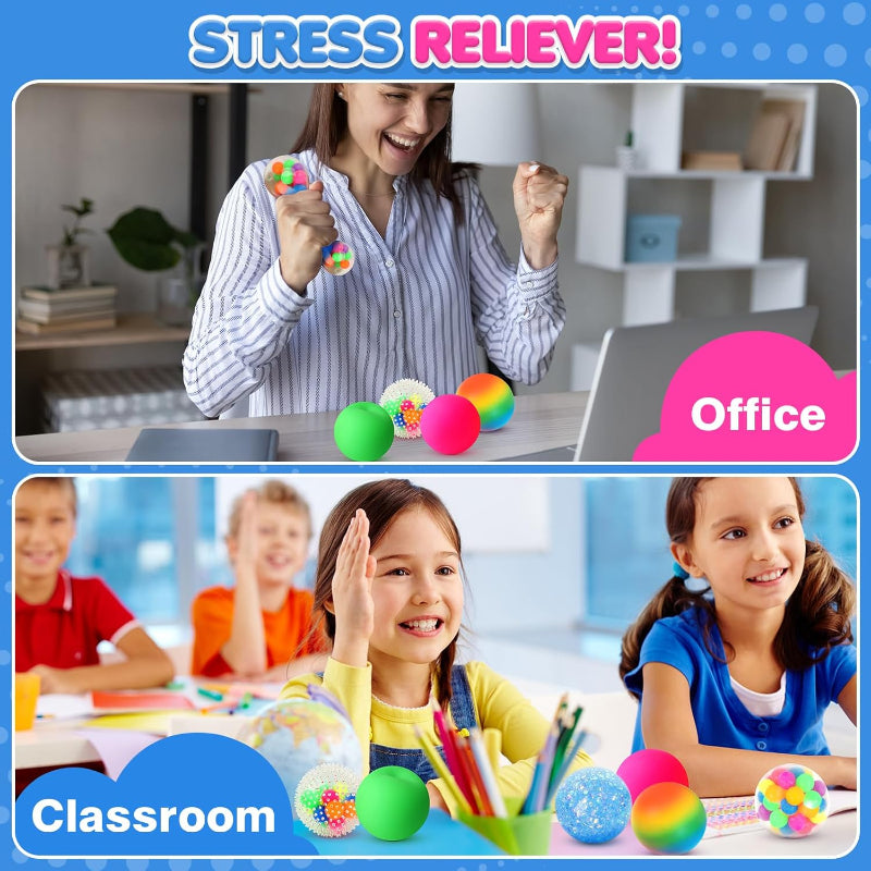 6 Set Squishy Balls Sensory Stress Squeezing Toys