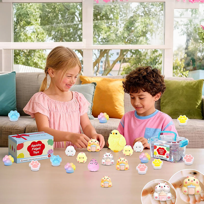 10Pack Taba Squishy Toys kit with Toy Box & Cute Stickers