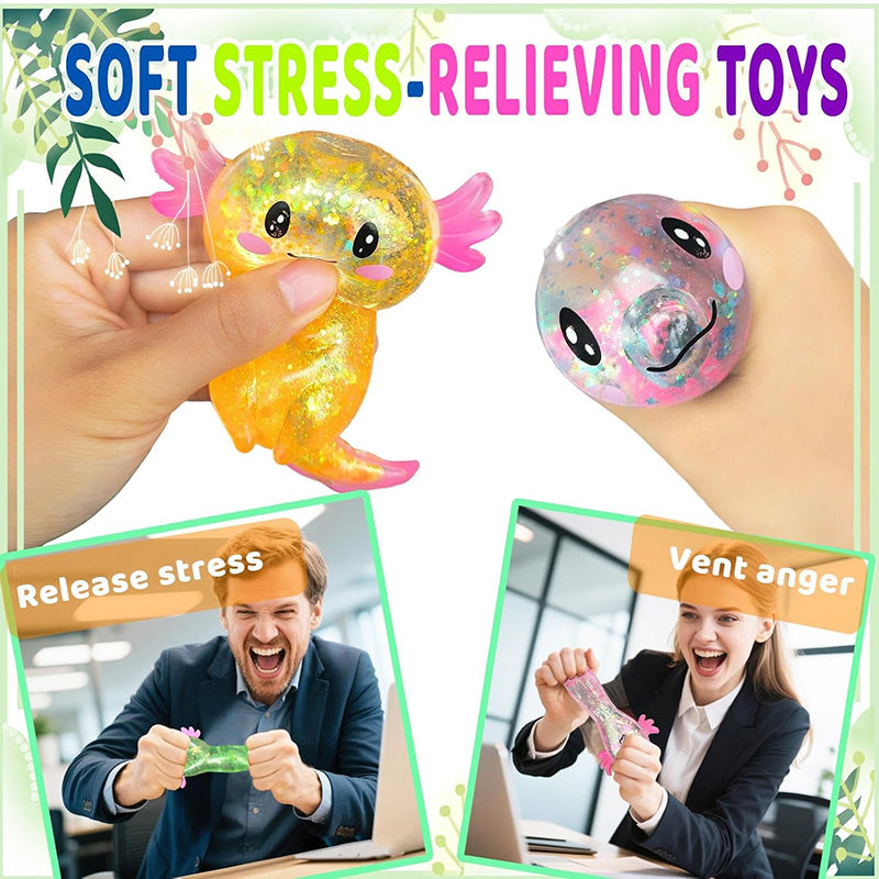 Axolotl Squishy Stress Relief Toy Glitter Fidget Toys
