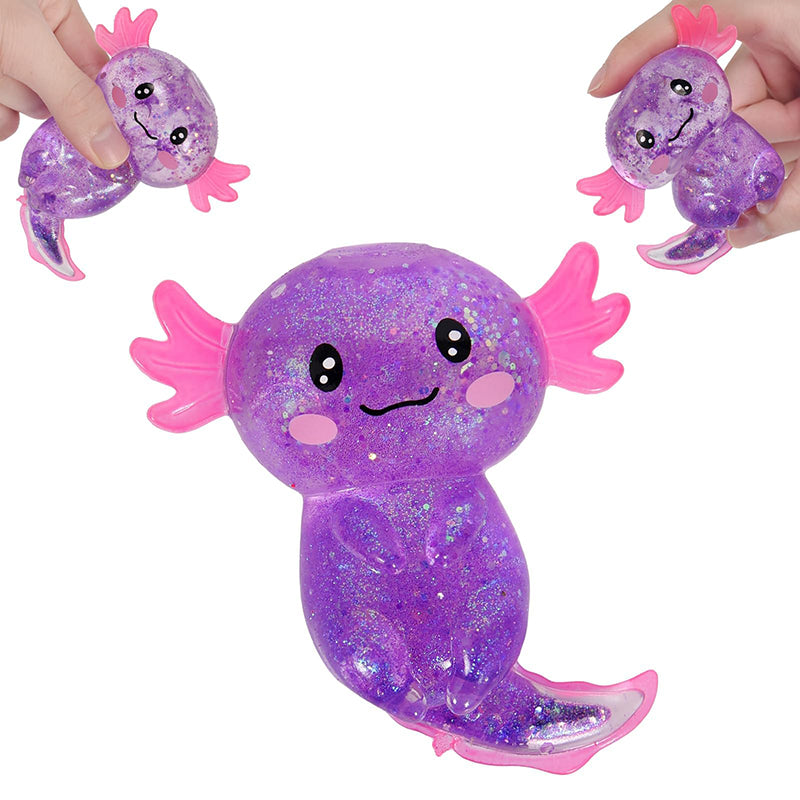 Axolotl Squishy Stress Relief Toy Glitter Fidget Toys