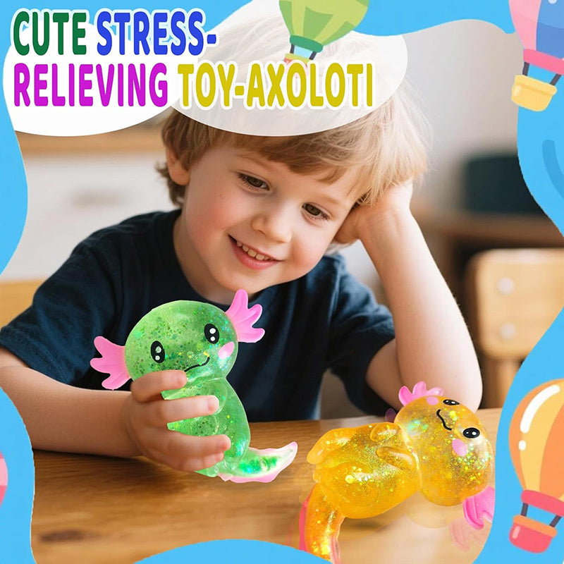 Axolotl Squishy Stress Relief Toy Glitter Fidget Toys