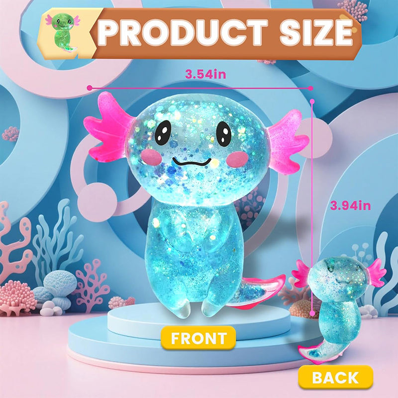 Axolotl Squishy Stress Relief Toy Glitter Fidget Toys