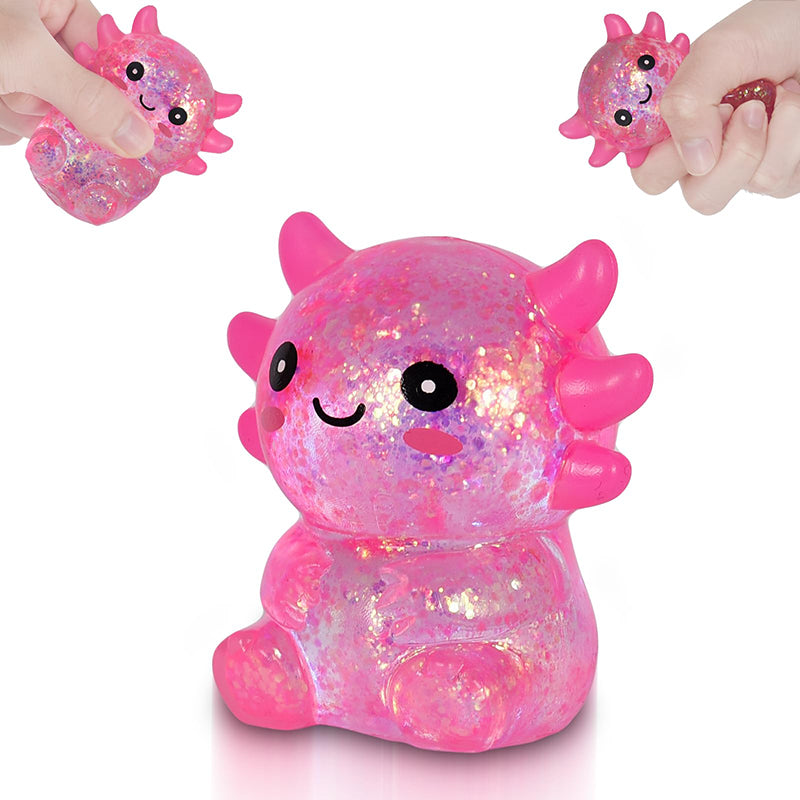 Axolotl Squishy Stress Relief Toy Glitter Fidget Toys